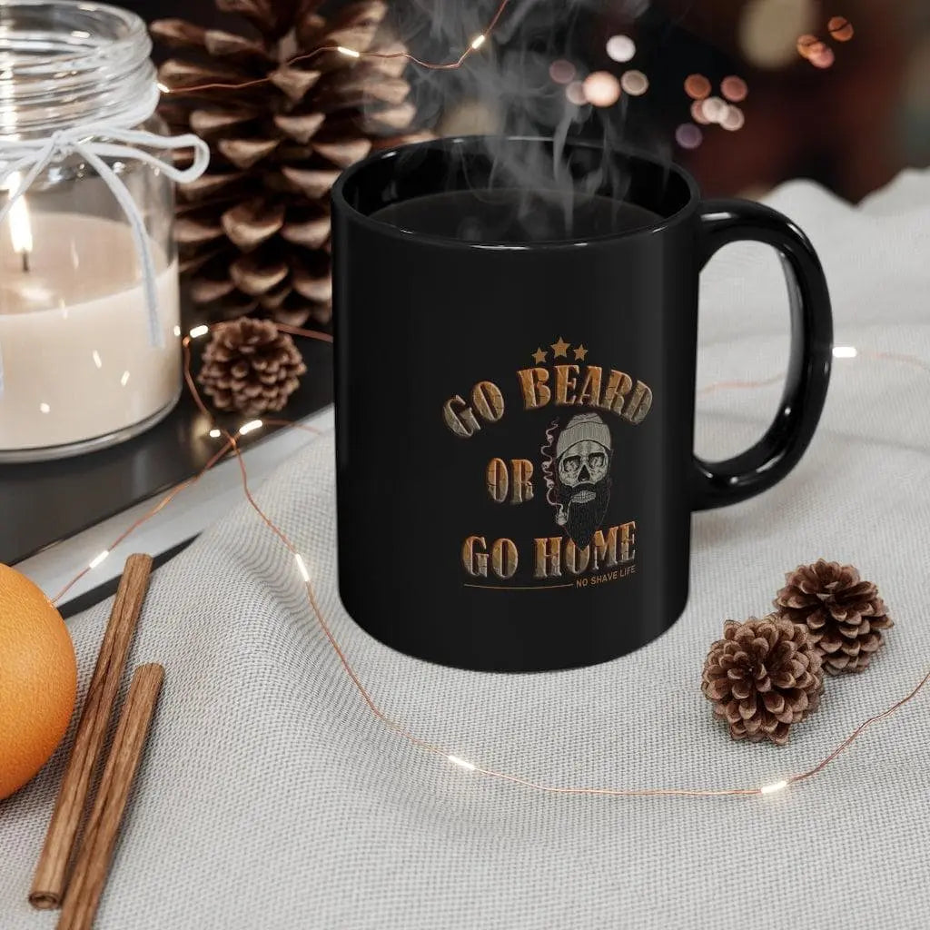 Go Beard or Go Home Black Ceramic Coffee Mug|Mug