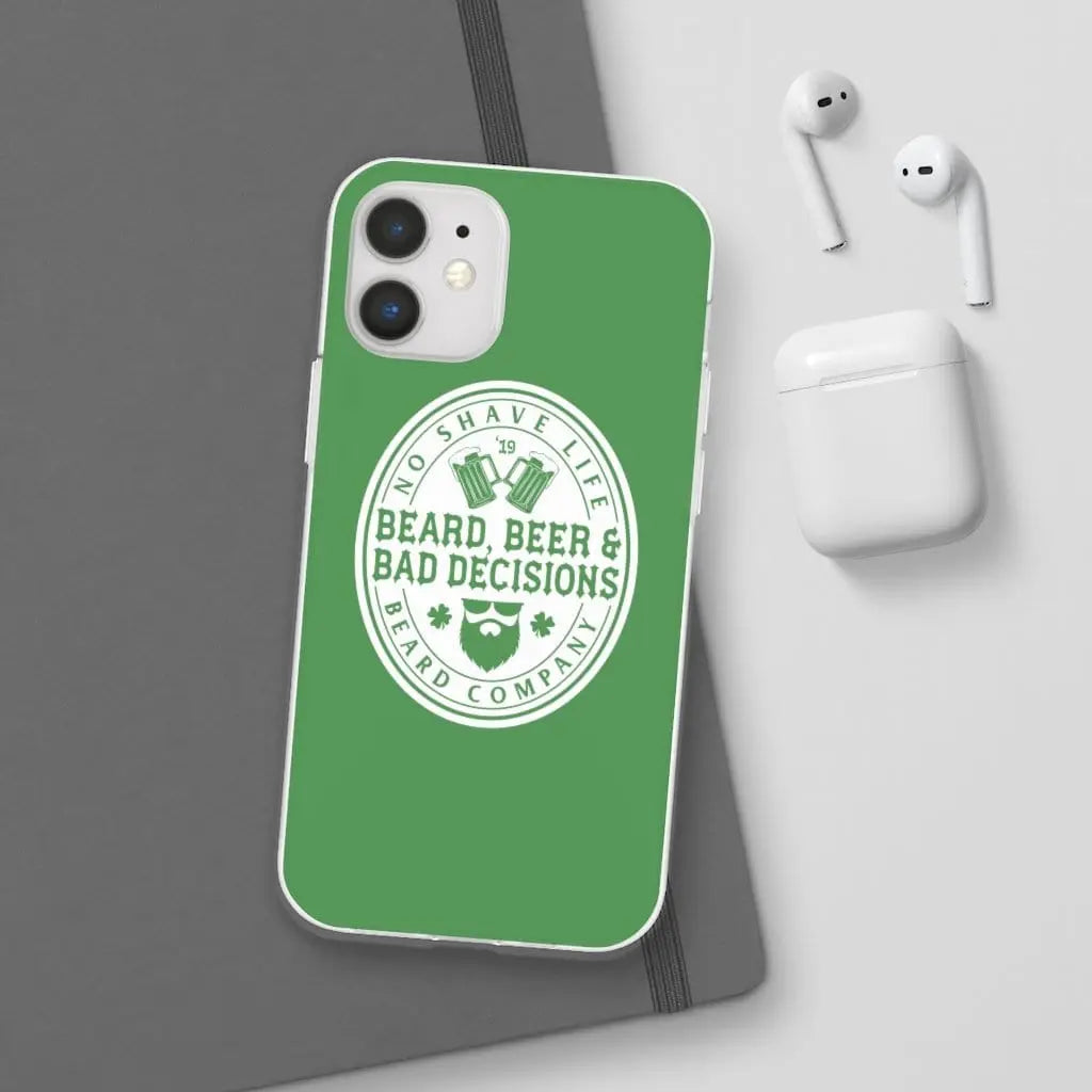 Beard, Beer & Bad Decisions Green Durable Phone Case|Phone Case