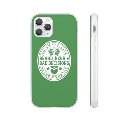 Beard, Beer & Bad Decisions Green Durable Phone Case|Phone Case