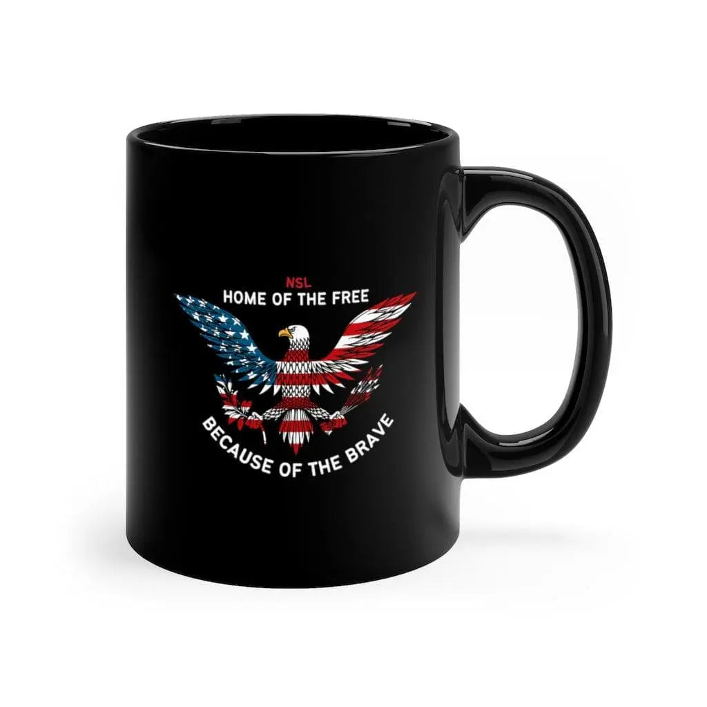 Home of the Free Black Ceramic Coffee Mug|Mug