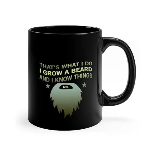 NSL I Grow A Beard Black Ceramic Coffee Mug|Mug