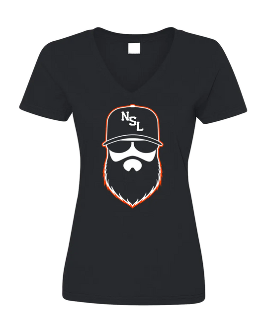 Cincinnati Gridiron Black Ladies V-Neck Shirt|Ladies V-Neck