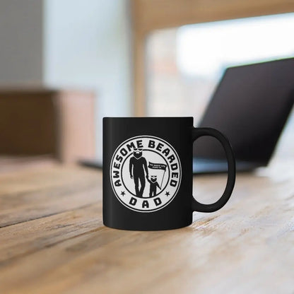 AWESOME BEARDED DAD Black Ceramic Coffee Mug|Mug