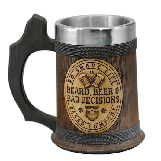 Beard, Beer and Bad Decisions No Shave Life Beer Tankard|Mug