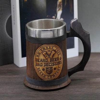 Beard, Beer and Bad Decisions No Shave Life Beer Tankard|Mug