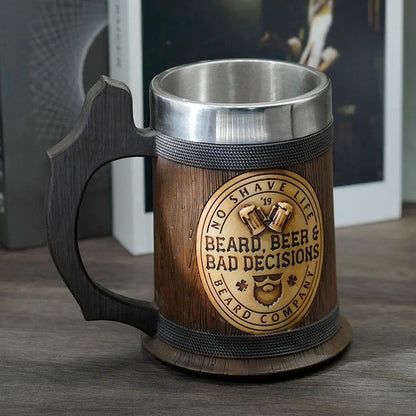 Beard, Beer and Bad Decisions No Shave Life Beer Tankard|Mug