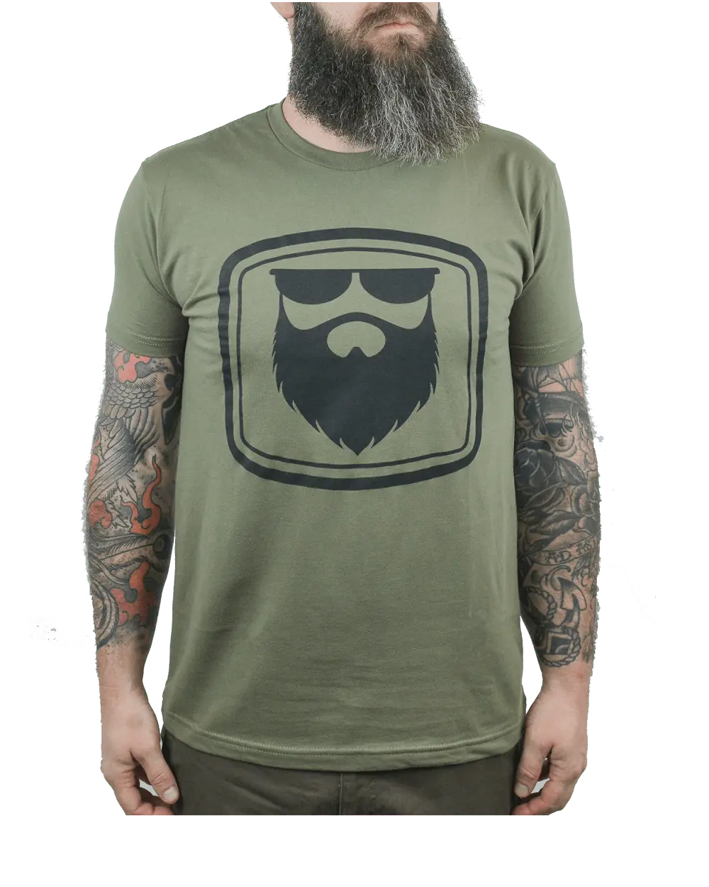 THE OG BEARD 2.0 Army Green Men's T-Shirt|T-Shirt