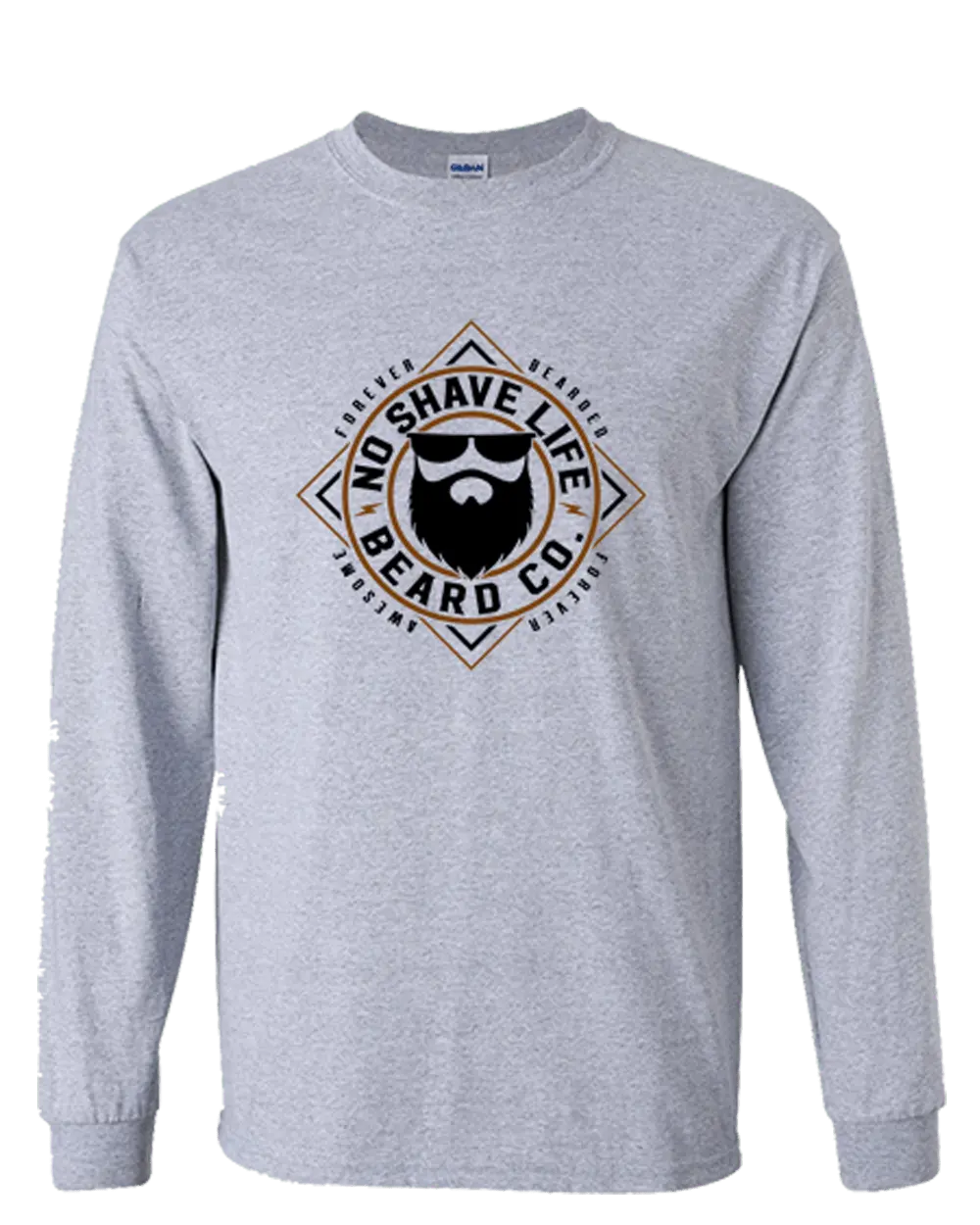 Forever Bearded NSL Grey Long Sleeve Shirt|Long Sleeve Shirt