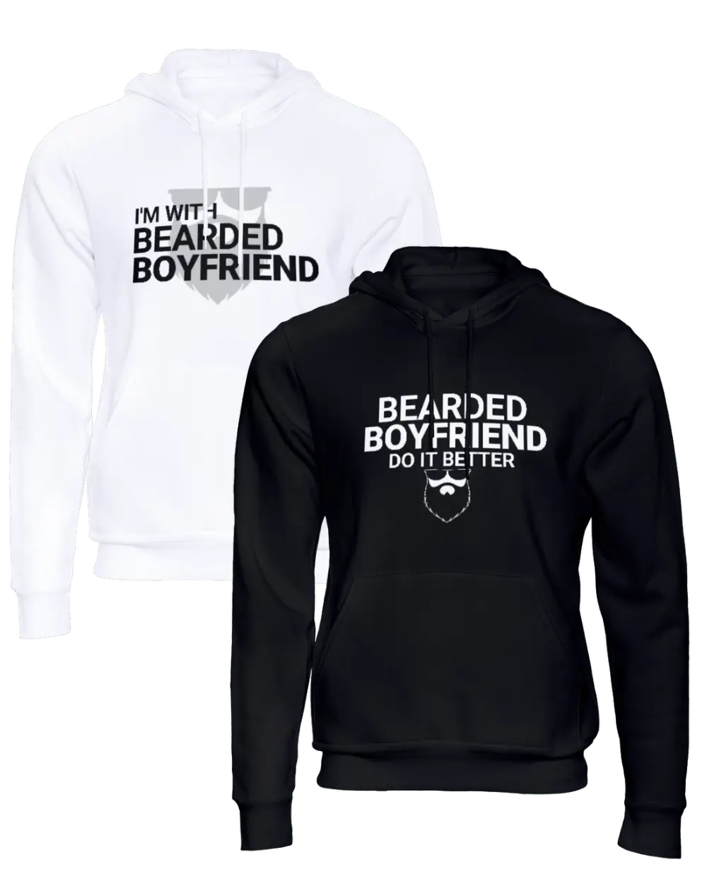 I'm With Bearded Boyfriend/Bearded Boyfriend Couple Hoodie|Couple Hoodies