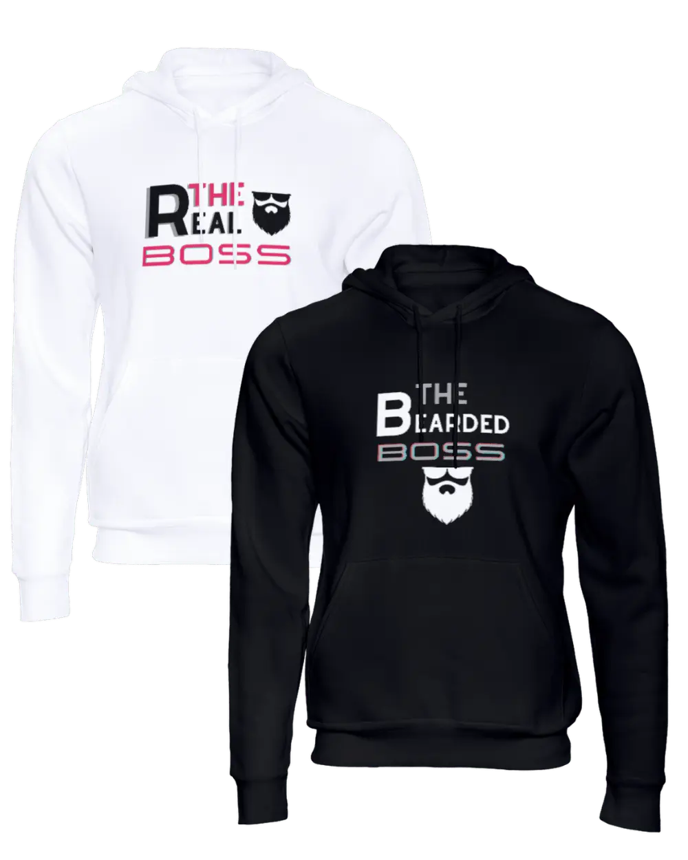 The Bearded Boss/The Real Boss Couple Hoodie