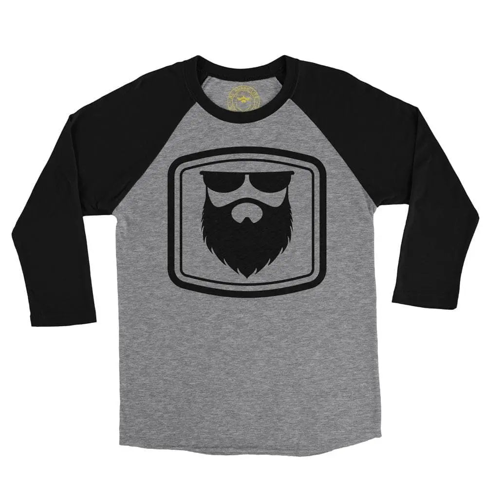 OG Beard 2.0 Shield Heather Black Raglan 3/4 Shirt|T-Shirt