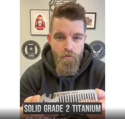 No Shave Life's Titanium Beard Comb with Built-In Beer Bottle Opener