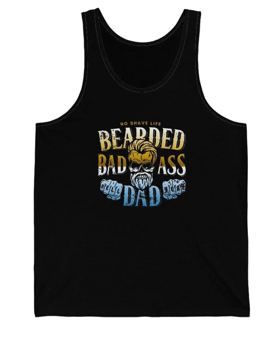 Bearded Badass Dad Black Men's Tank Top|Mens Tank Top