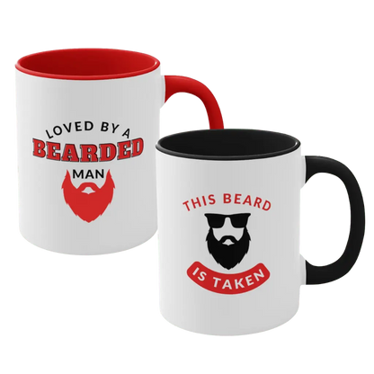 Loved By A Bearded Man/This Beard is Taken Couple Mug|Couple Mugs