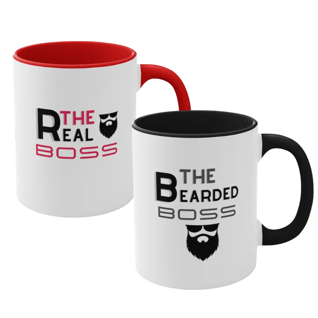 The Bearded Boss/The Real Boss Couple Mug|Couple Mugs