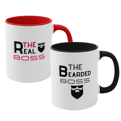 The Bearded Boss/The Real Boss Couple Mug|Couple Mugs