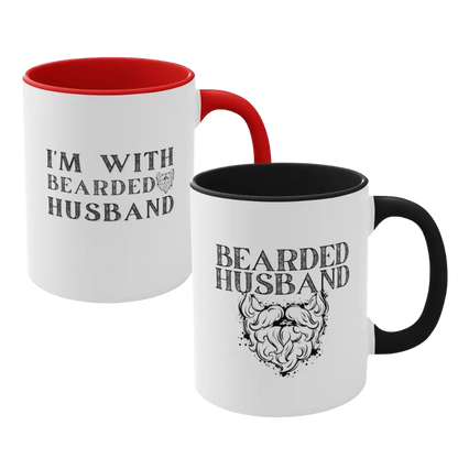 I'm With Bearded Husband/Bearded Husband Couple Mug|Couple Mugs