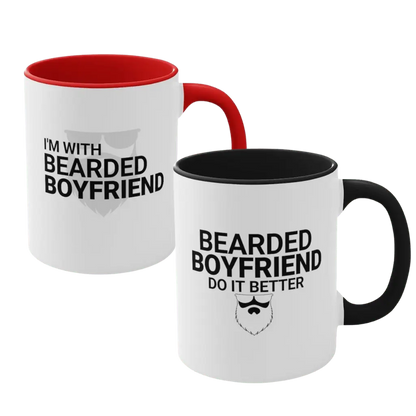 I'm With Bearded Boyfriend/Bearded Boyfriend Couple Mug|Couple Mugs