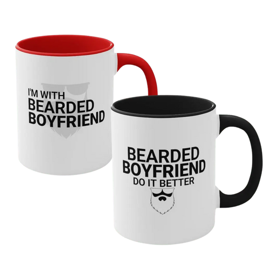 I'm With Bearded Boyfriend/Bearded Boyfriend Couple Mug|Couple Mugs