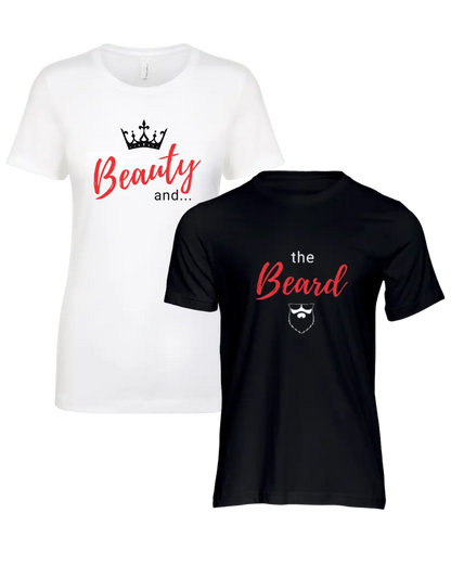 Beauty and the Beard Couple T-Shirt|Couple T-shirt