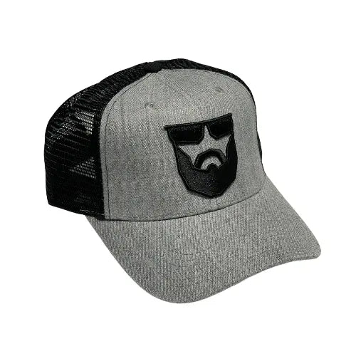 Tactical Bearded Man Trucker Hat - Heather Gray