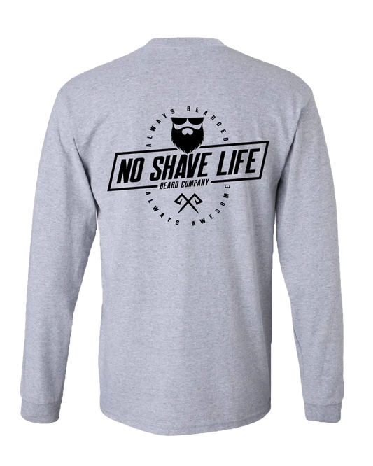 Always Bearded Grey Long Sleeve Shirt|Long Sleeve Shirt