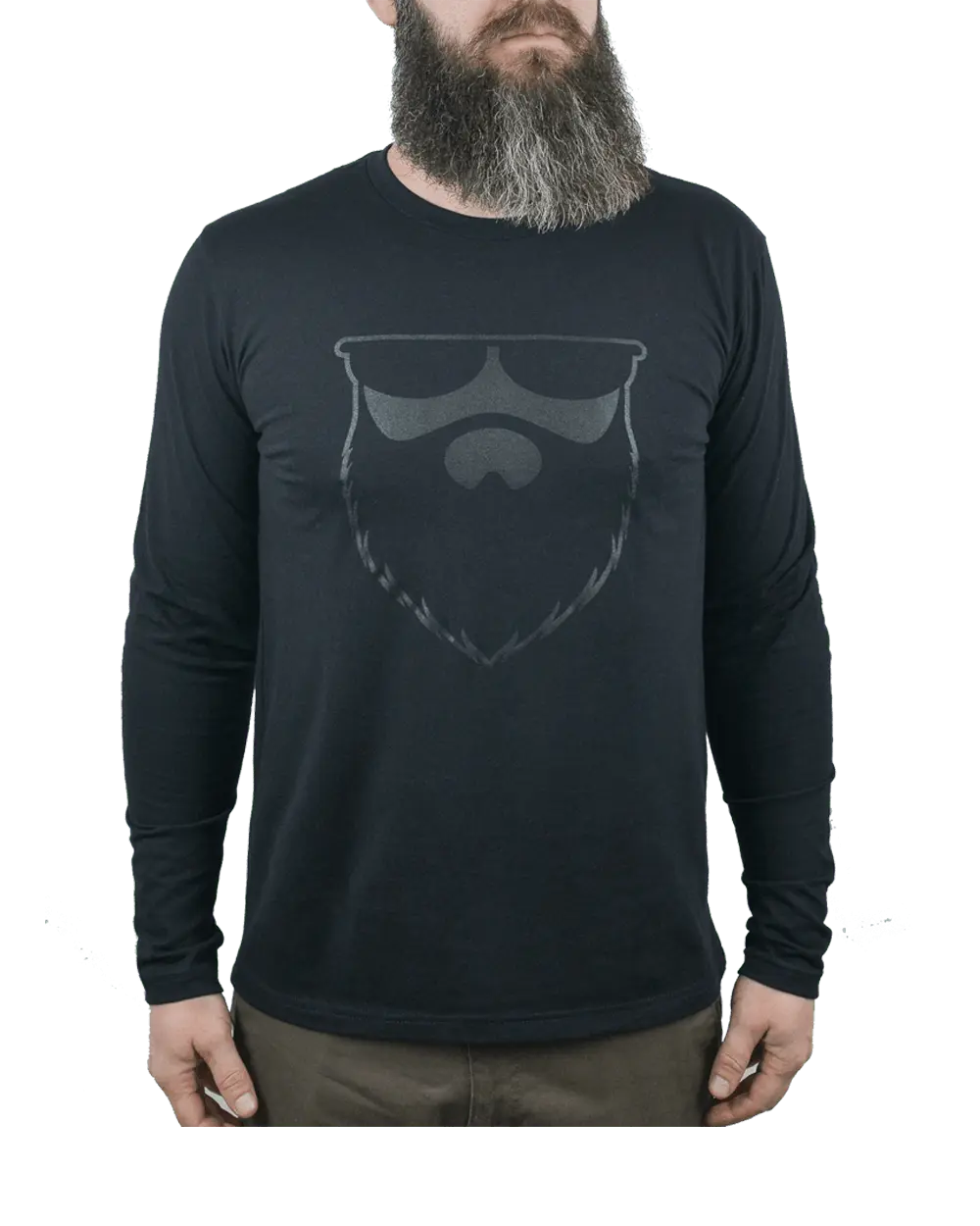 OG No Shave Life Beard Black X Black Long Sleeve|Long Sleeve Shirt