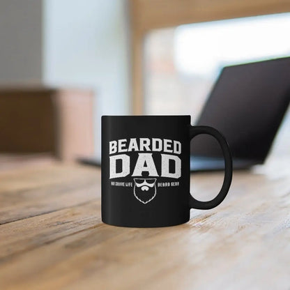 BEARDED DAD Black Ceramic Coffee Mug|Mug