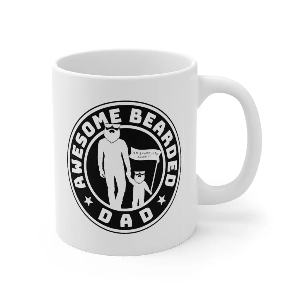 AWESOME BEARDED DAD White Ceramic Coffee Mug|Mug