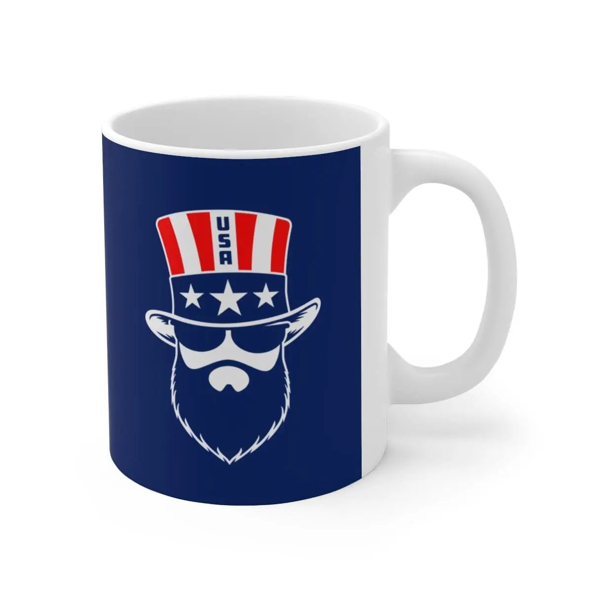 Bearded Patriot White Ceramic Coffee Mug|Mug