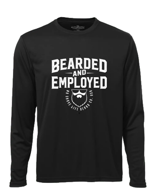 Bearded and Employed Black Long Sleeve Shirt|Long Sleeve Shirt