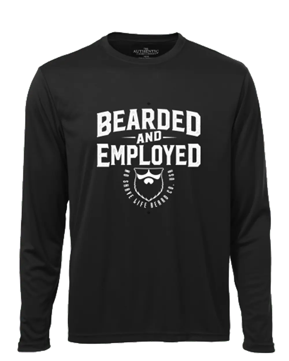 Bearded and Employed Black Long Sleeve Shirt|Long Sleeve Shirt