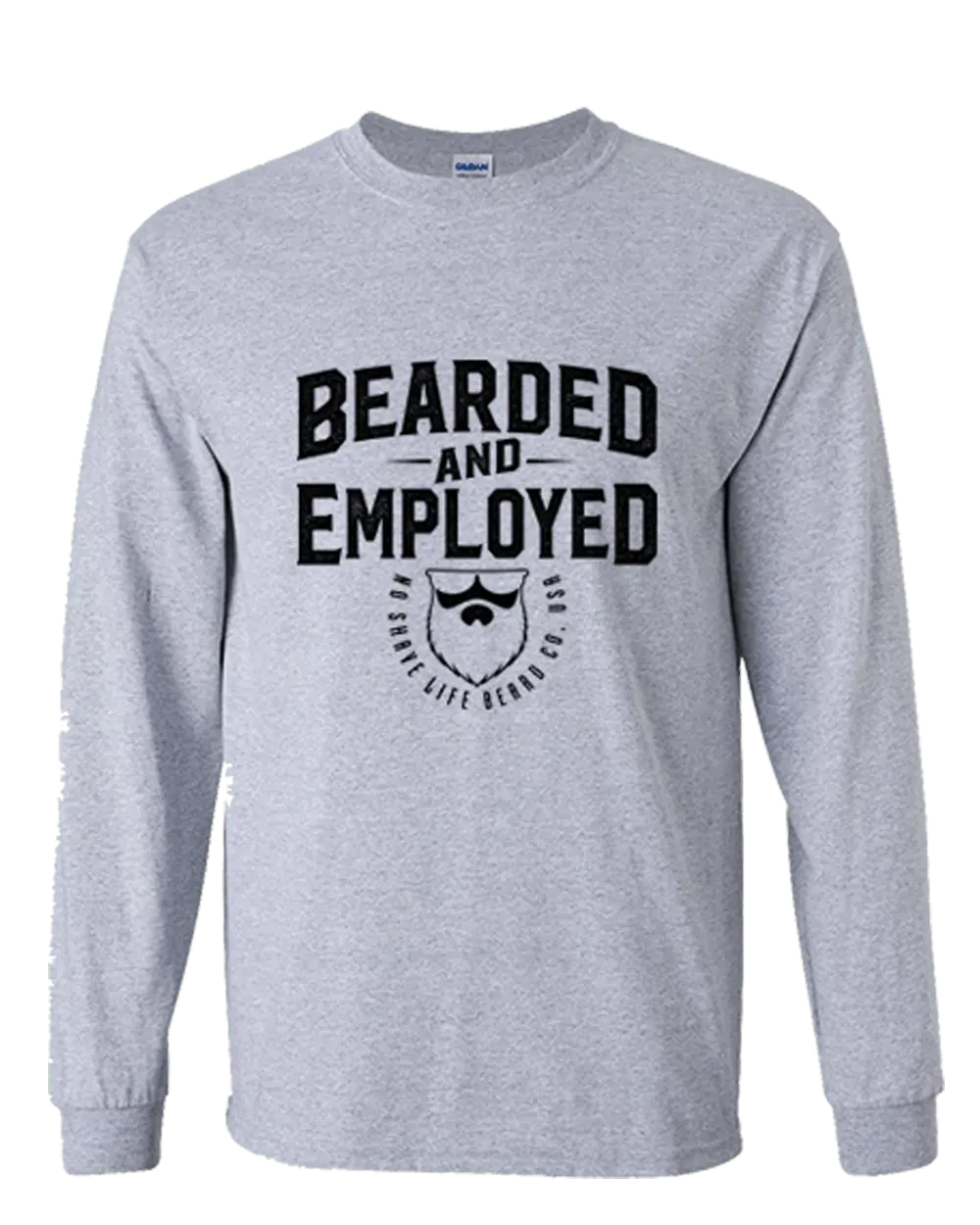 Bearded and Employed Grey Long Sleeve Shirt|Long Sleeve Shirt