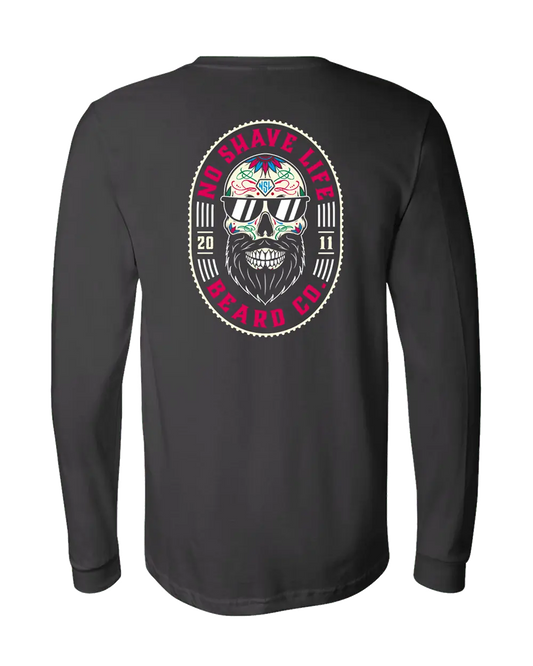 Sugar Skull Black Long Sleeve Shirt|Long Sleeve Shirt