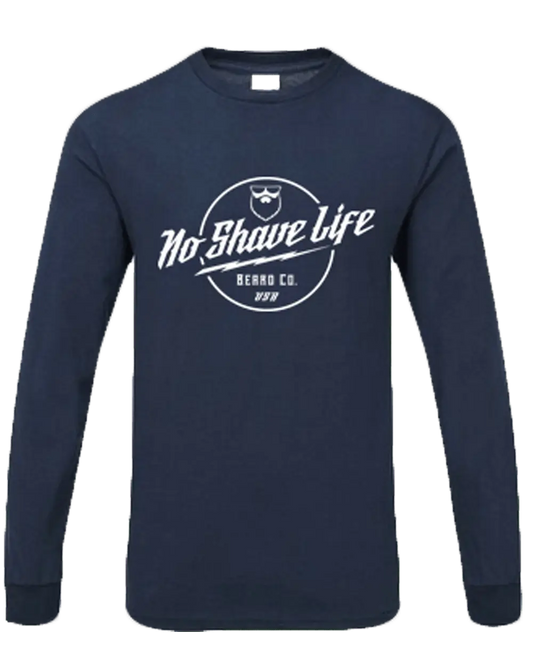 No Shave Life Crate Navy Blue Long Sleeve Shirt|Long Sleeve Shirt