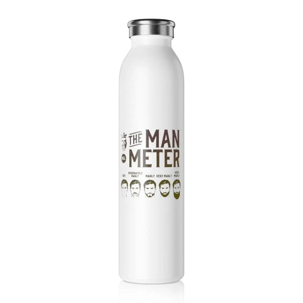 The Man Meter White Slim Water Bottle