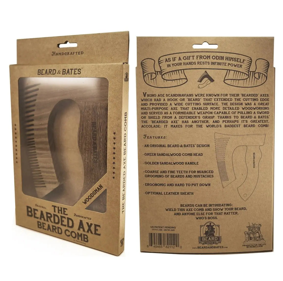 The Bearded Axe Beard Comb - Original Beard & Bates