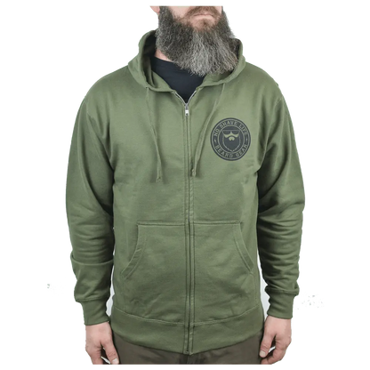 Beard Gear Army Green Zip Hoodie|Hoodie