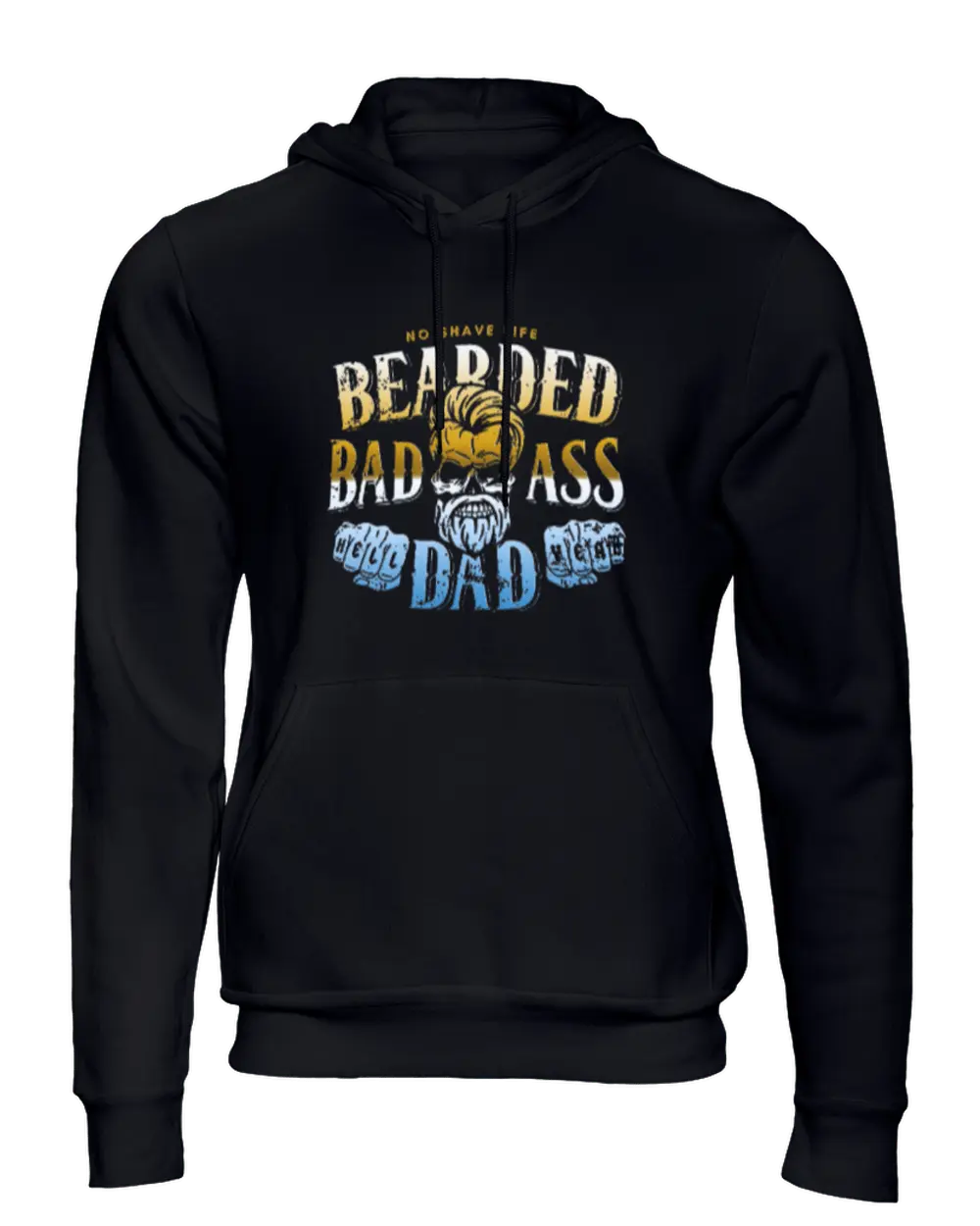 Bearded Badass Dad Black Men's Hoodie|Hoodie