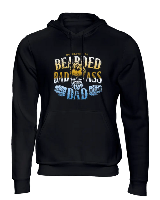 Bearded Badass Dad Black Men's Hoodie|Hoodie