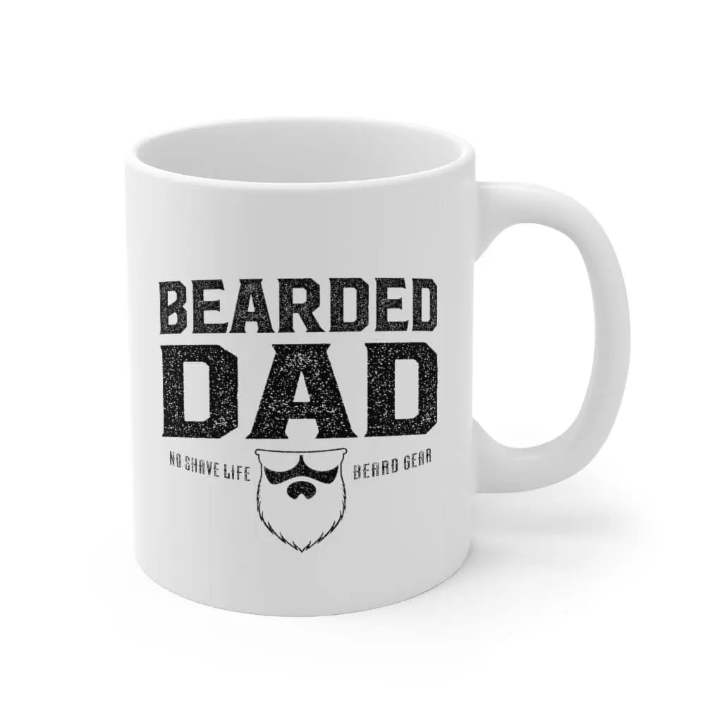 BEARDED DAD White Ceramic Coffee Mug|Mug