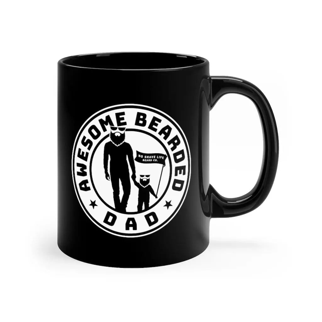 AWESOME BEARDED DAD Black Ceramic Coffee Mug|Mug