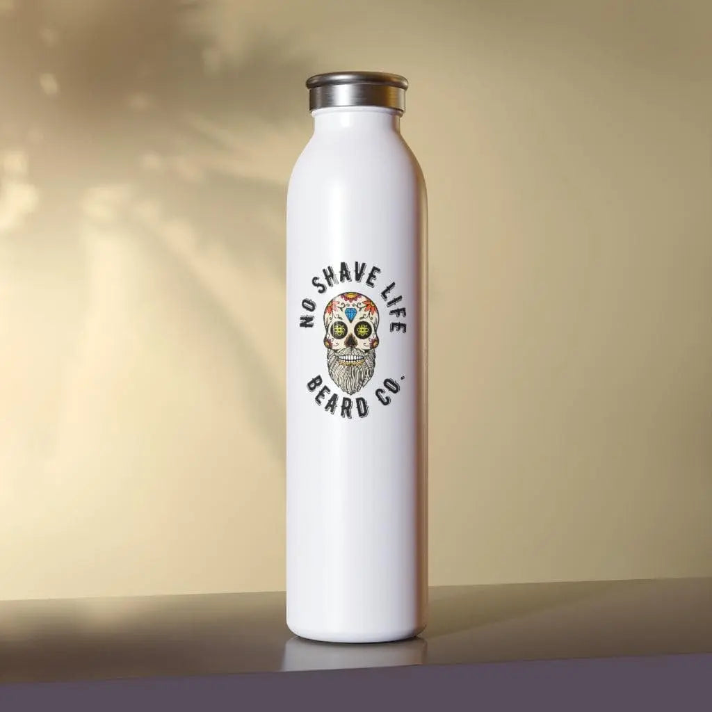 Bearded Sugar Skull Slim Water Bottle|Tumblers