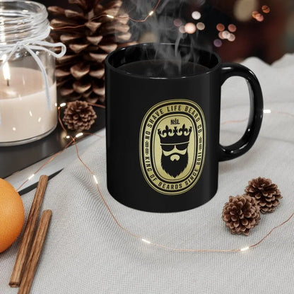 King of Beards Black Ceramic Coffee Mug|Mug