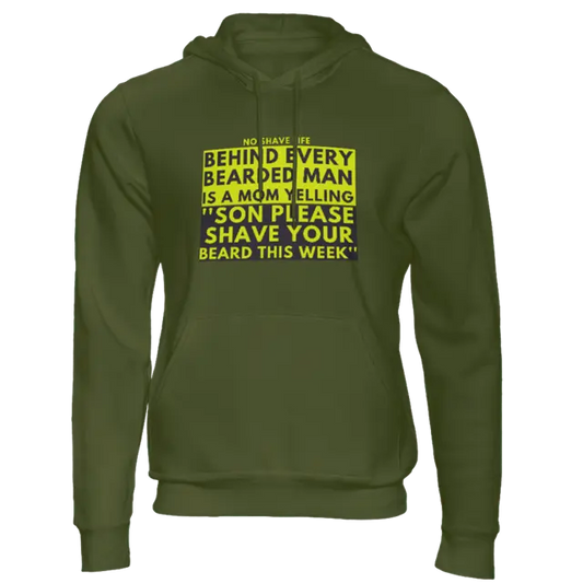 Behind Every Bearded Man Military Green Men's Hoodie|Hoodie