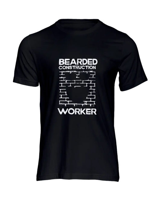 Bearded Construction Worker Black Men's T-Shirt|T-Shirt