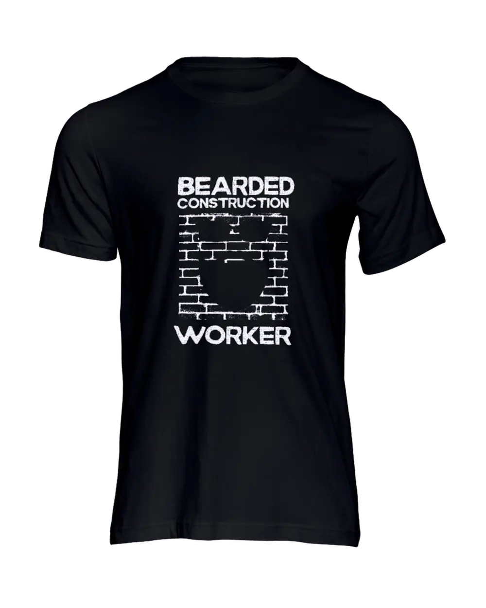 Bearded Construction Worker Black Men's T-Shirt|T-Shirt