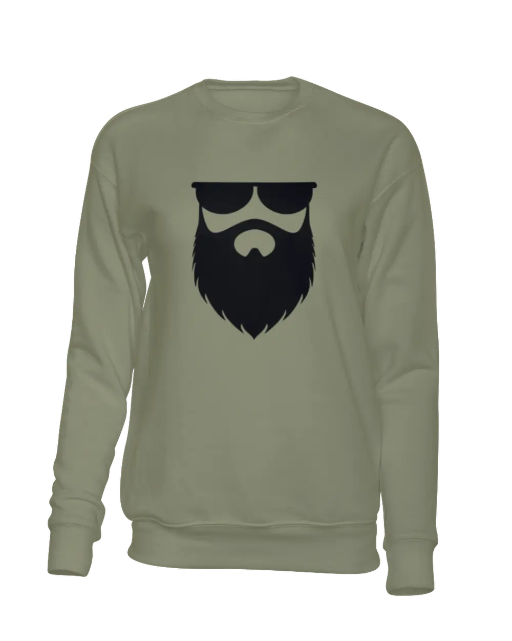 OG No Shave Life Beard Army Green Long Sleeve Shirt|Long Sleeve Shirt