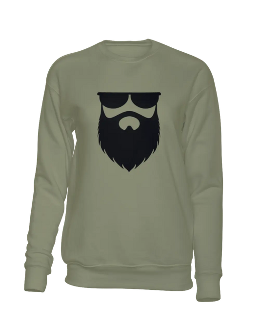 OG No Shave Life Beard Army Green Long Sleeve Shirt|Long Sleeve Shirt