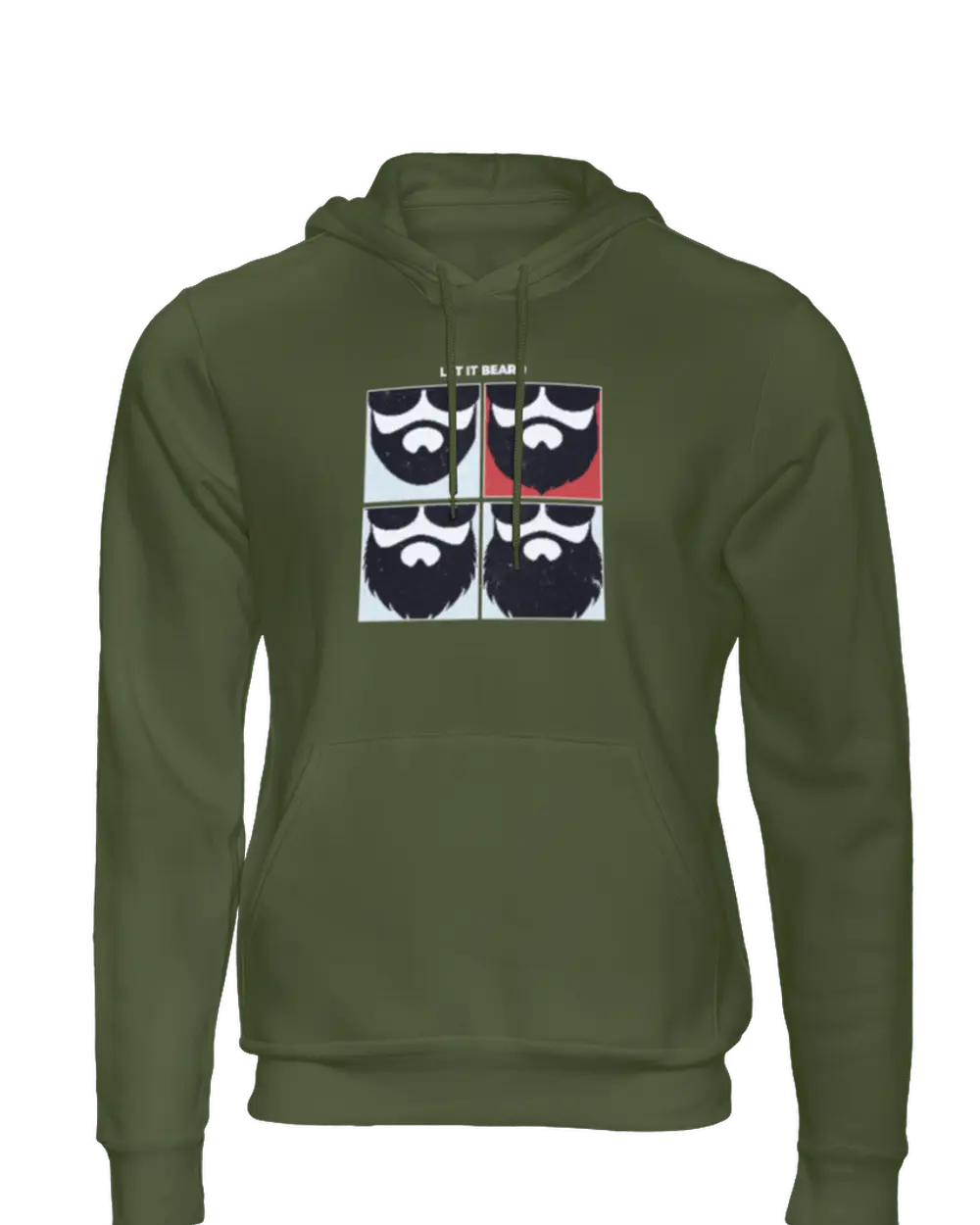 Let it Beard Army Green Hoodie|Hoodie